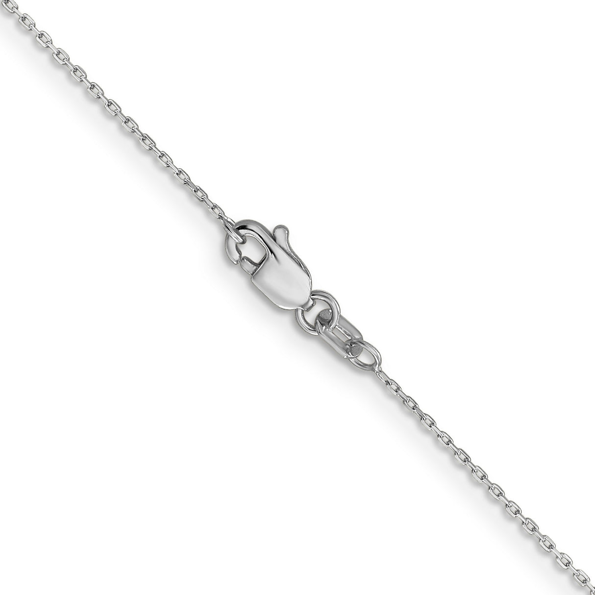 14K White Gold 0.8 mm Polished Chain Necklace, Solid alternate angle