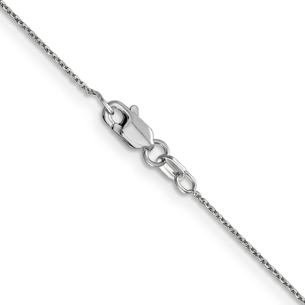 14K White Gold 0.8 mm Polished Chain Necklace, Solid alternate angle