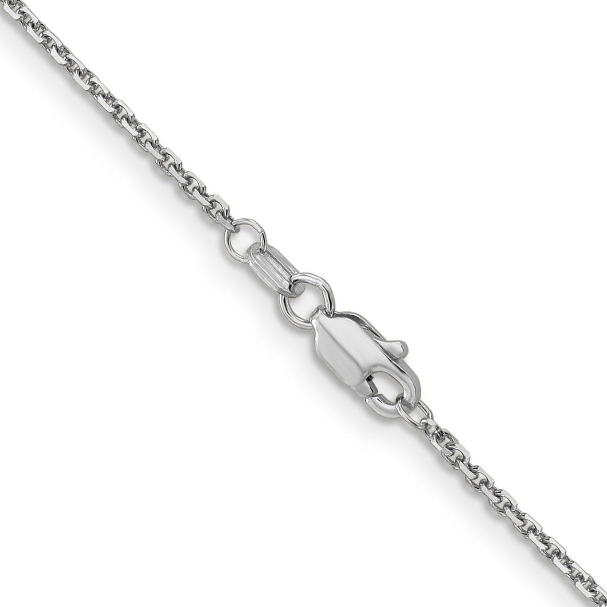 14K White Gold 1.4 mm Polished Chain Necklace, Solid alternate angle
