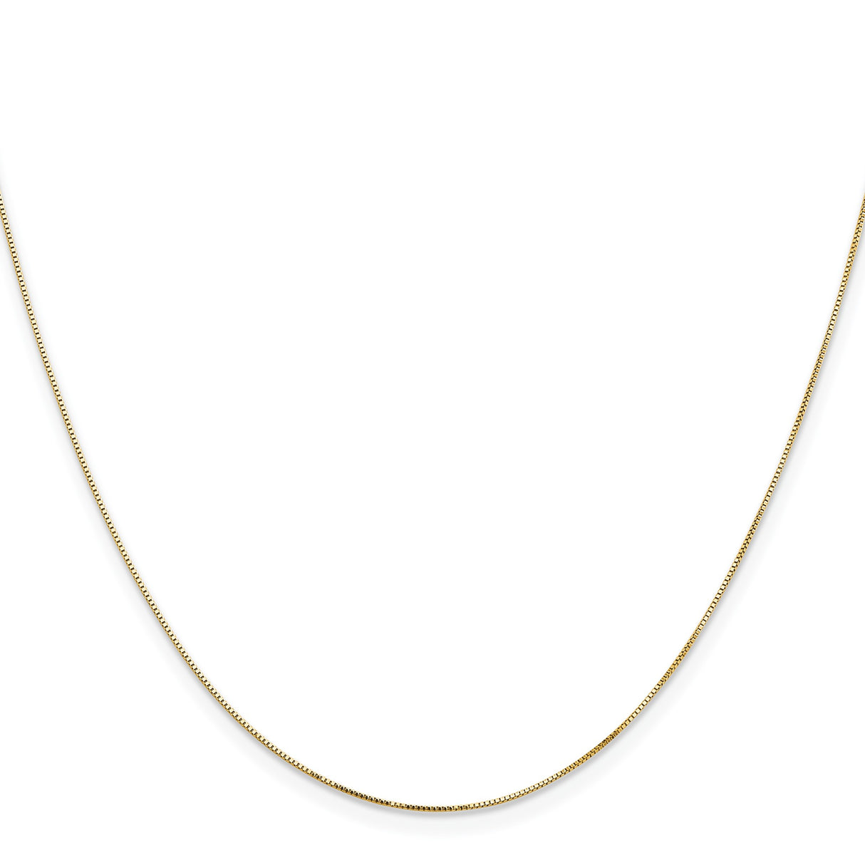 14K Yellow Gold 0.5 mm Box Chain Necklace, Polished