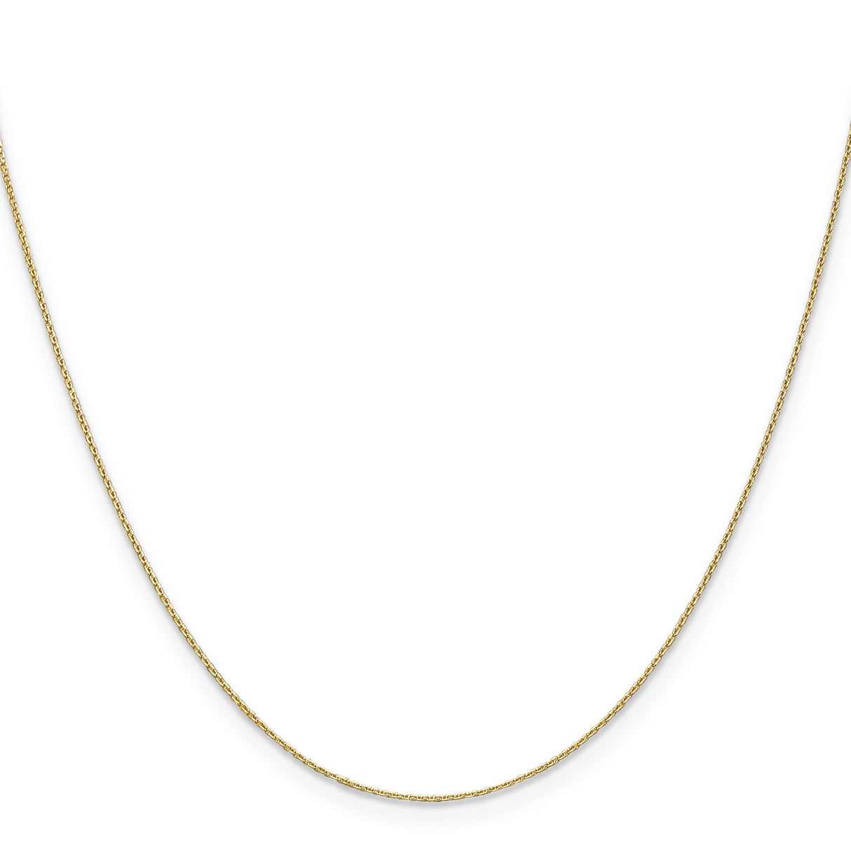 14K Yellow Gold 0.65 mm Polished Chain Necklace, Solid