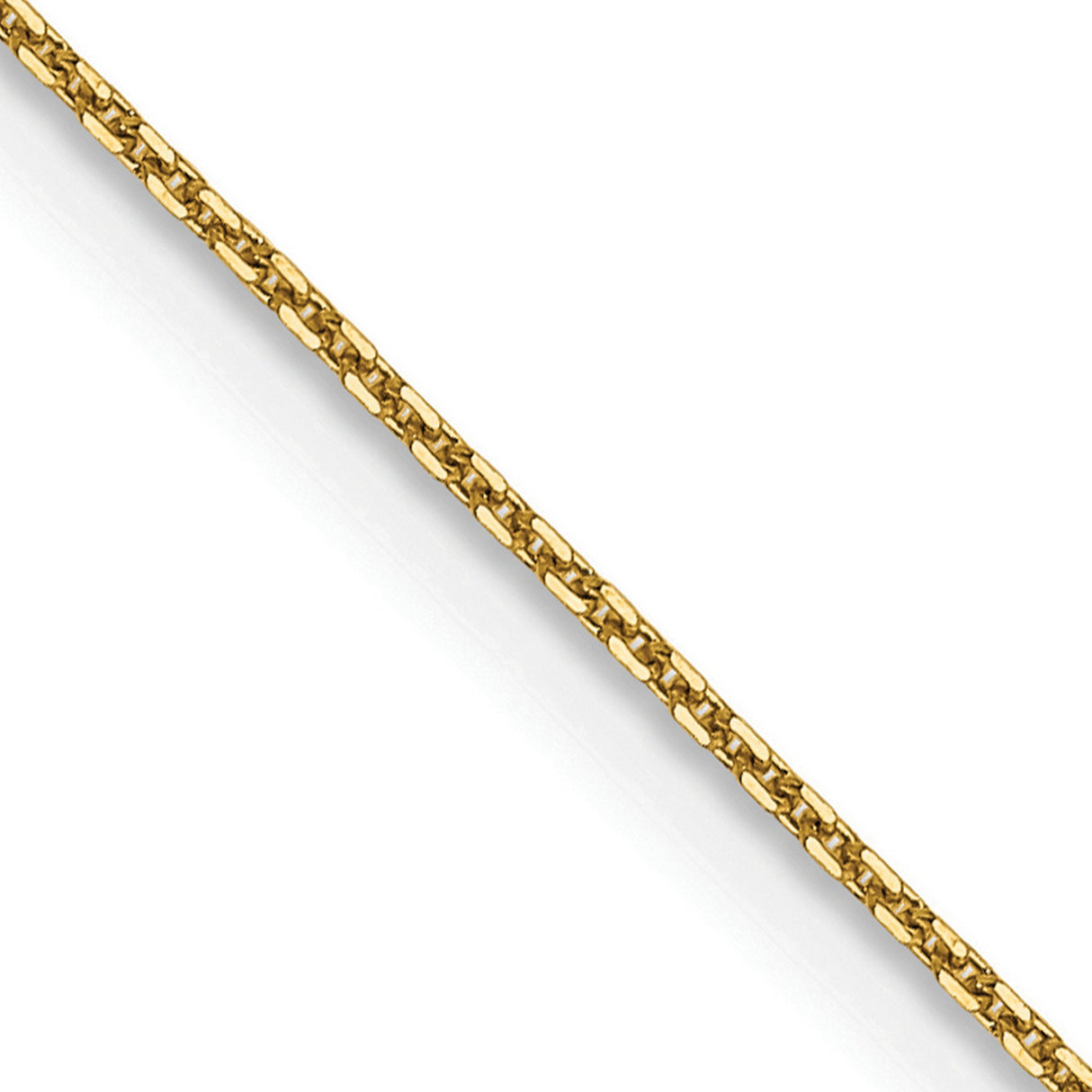 14K Yellow Gold 0.8 mm Polished Chain Necklace, Solid detail view