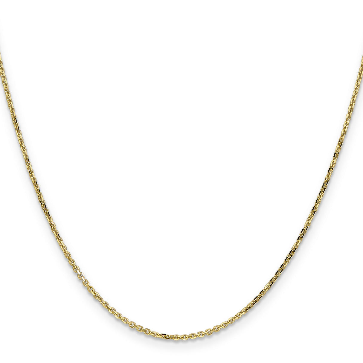 14K Yellow Gold 1.4 mm Polished Chain Necklace, Solid