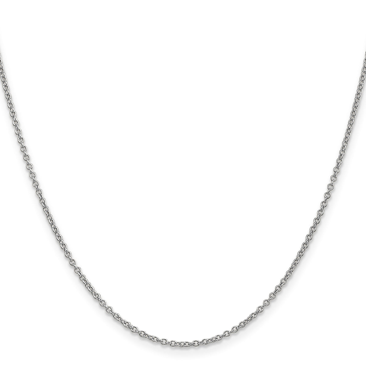 14K White Gold 1.4 mm Polished Chain Necklace, Solid