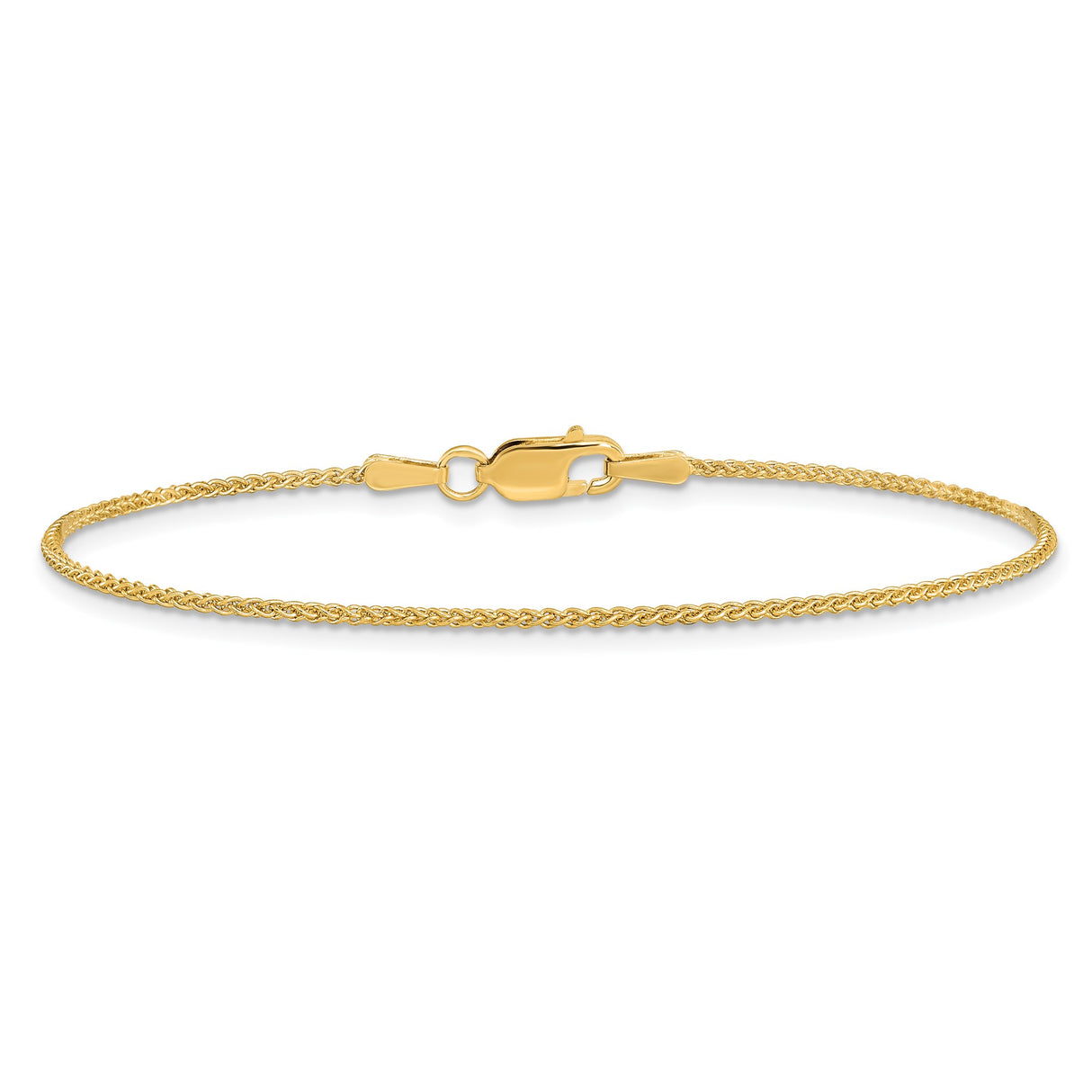 14K Yellow Gold 1.25 mm Polished Chain Bracelet, Solid