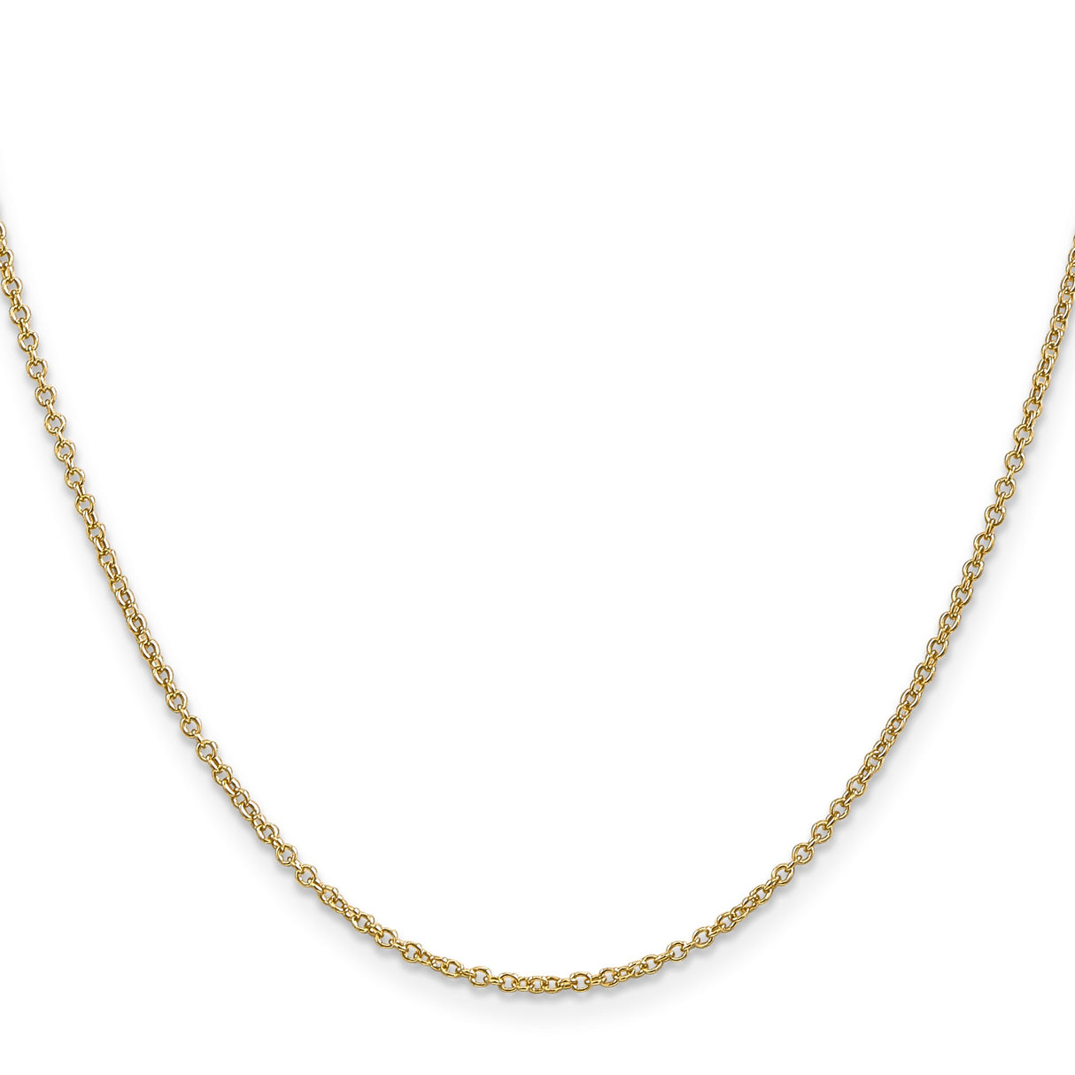 14K Yellow Gold 1.4 mm Polished Chain Necklace, Solid