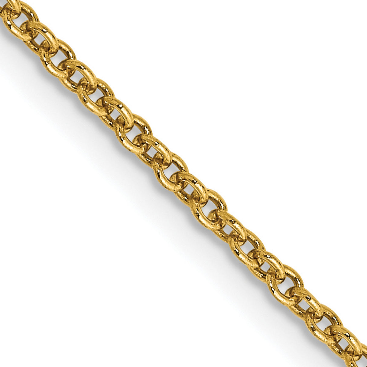 14K Yellow Gold 1.6 mm Polished Chain Necklace, Solid detail view