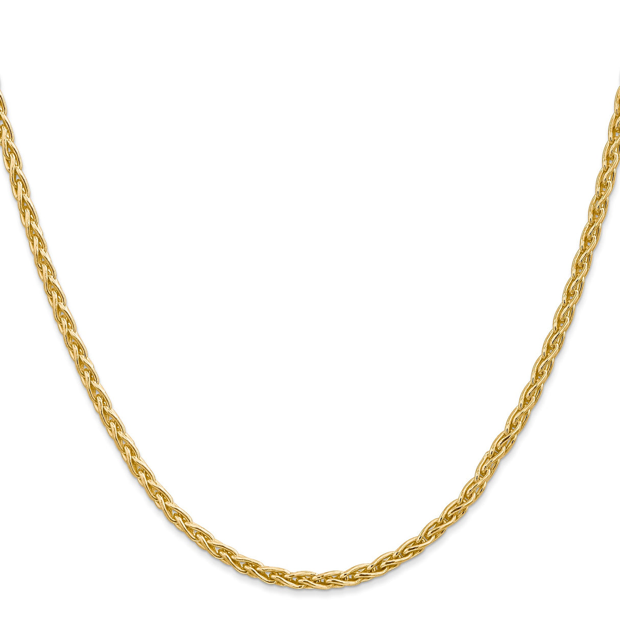 14K Yellow Gold 3 mm Polished Chain Necklace, Solid