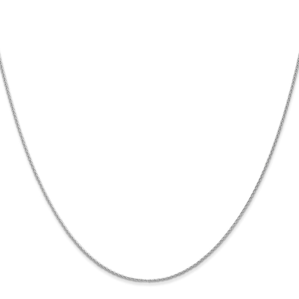 14K White Gold 1 mm Polished Chain Necklace, Solid