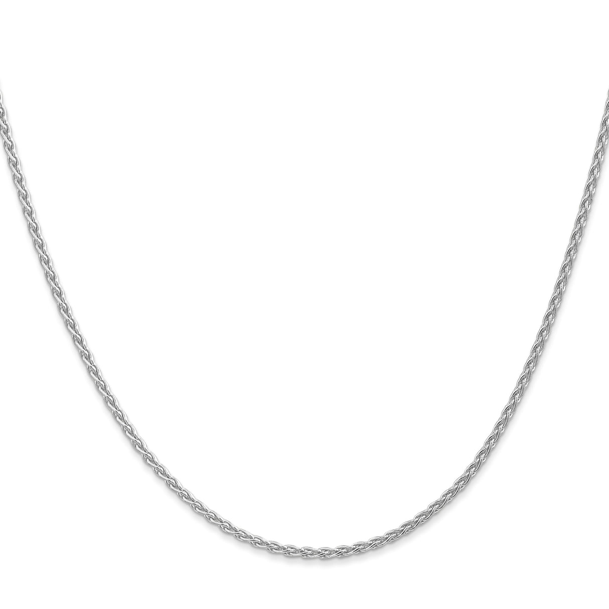 14K White Gold 1.75 mm Polished Chain Necklace, Solid