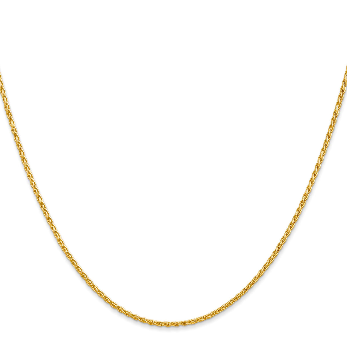 14K Yellow Gold 1.5 mm Polished Chain Necklace, Solid