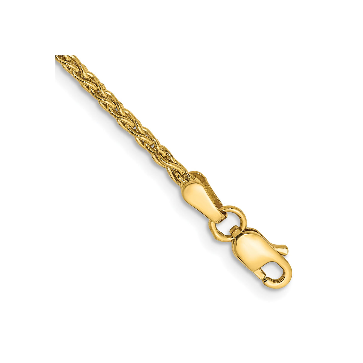 14K Yellow Gold 1.75 mm Polished Chain Bracelet, Solid