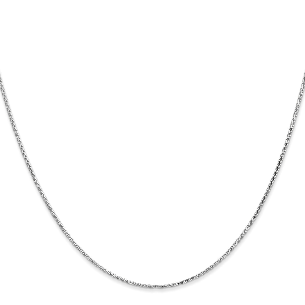 14K White Gold 1 mm Polished Chain Necklace, Solid