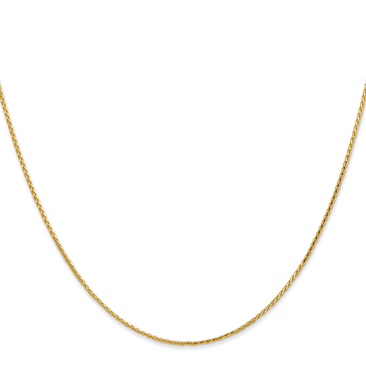14K Yellow Gold 1 mm Polished Chain Necklace, Solid