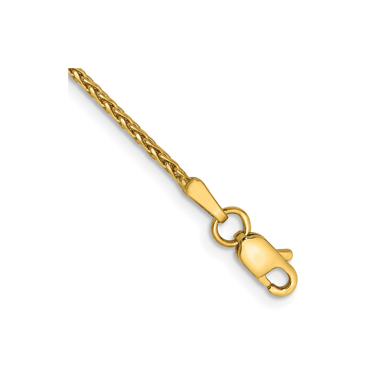 14K Yellow Gold 1.5 mm Polished Chain Anklet, Solid