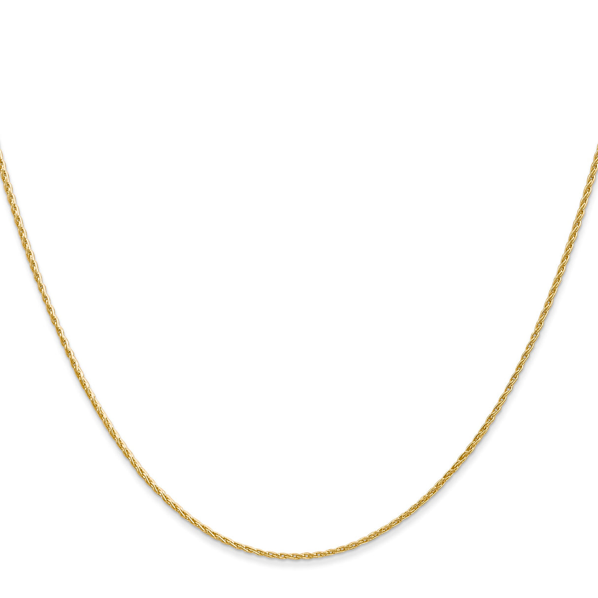 14K Yellow Gold 1 mm Polished Chain Necklace, Solid