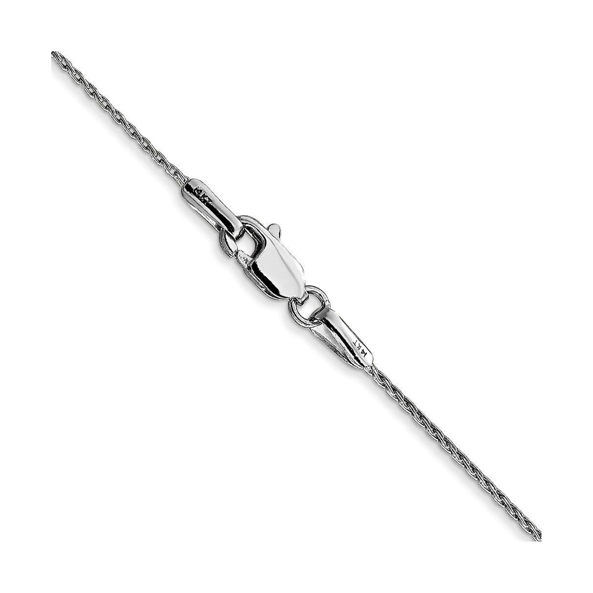 14K White Gold 0.7 mm Polished Chain Necklace, Solid alternate angle