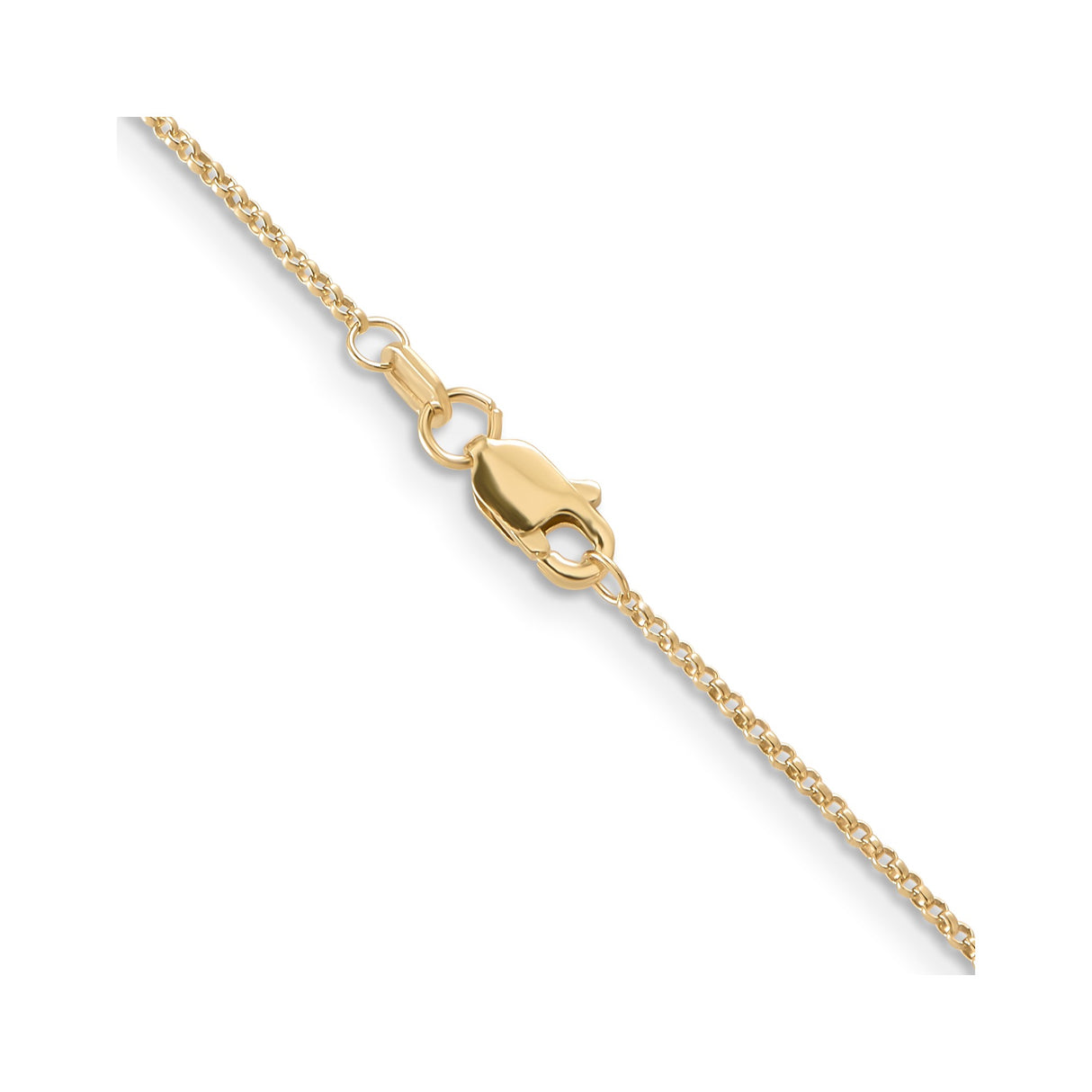 14K Yellow Gold 1.15 mm Polished Chain Necklace, Solid alternate angle