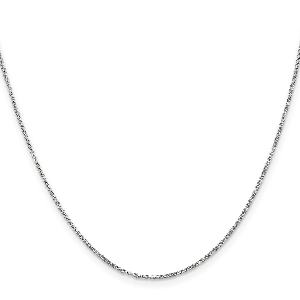 14K White Gold 1.15 mm Polished Chain Necklace, Solid