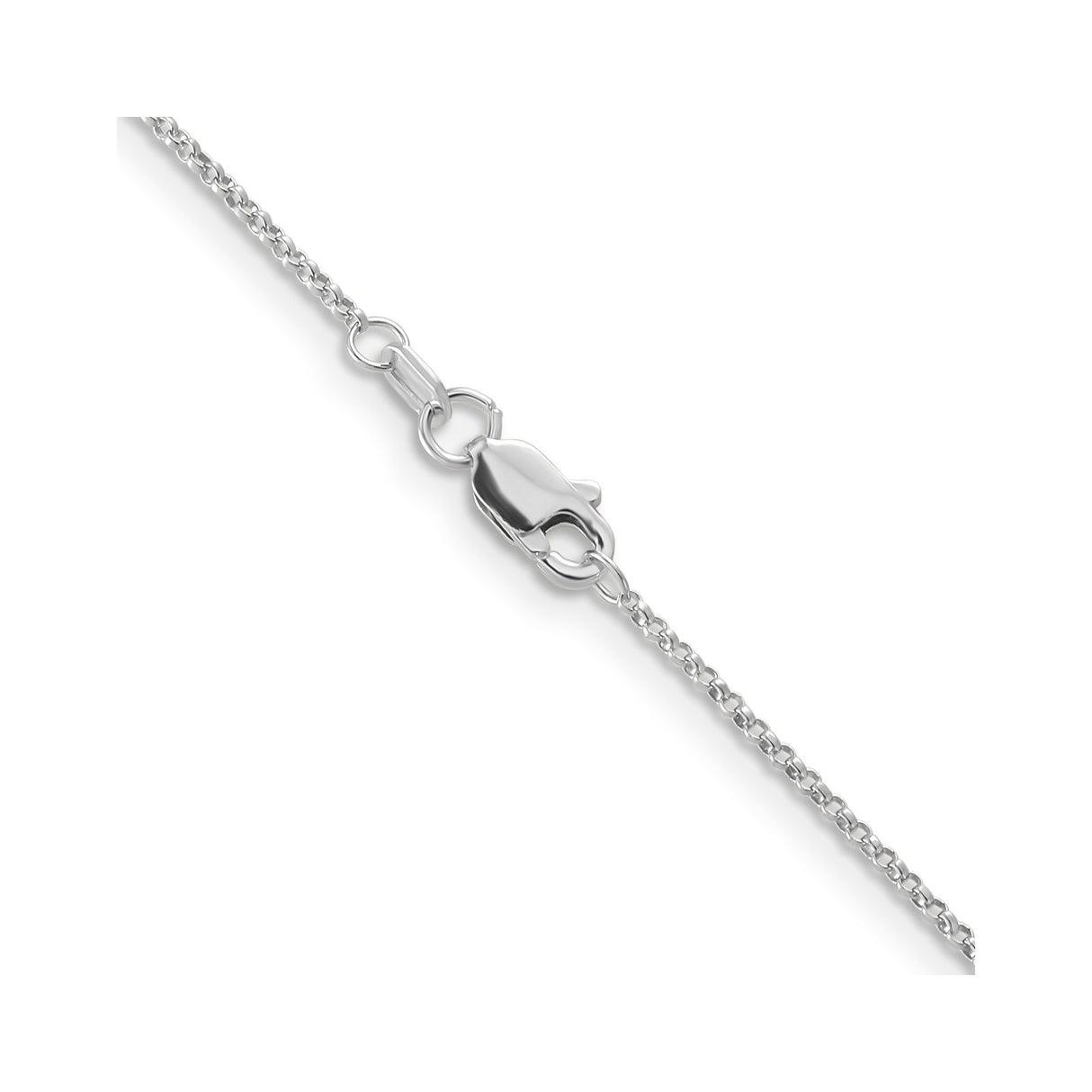 14K White Gold 1.15 mm Polished Chain Necklace, Solid alternate angle