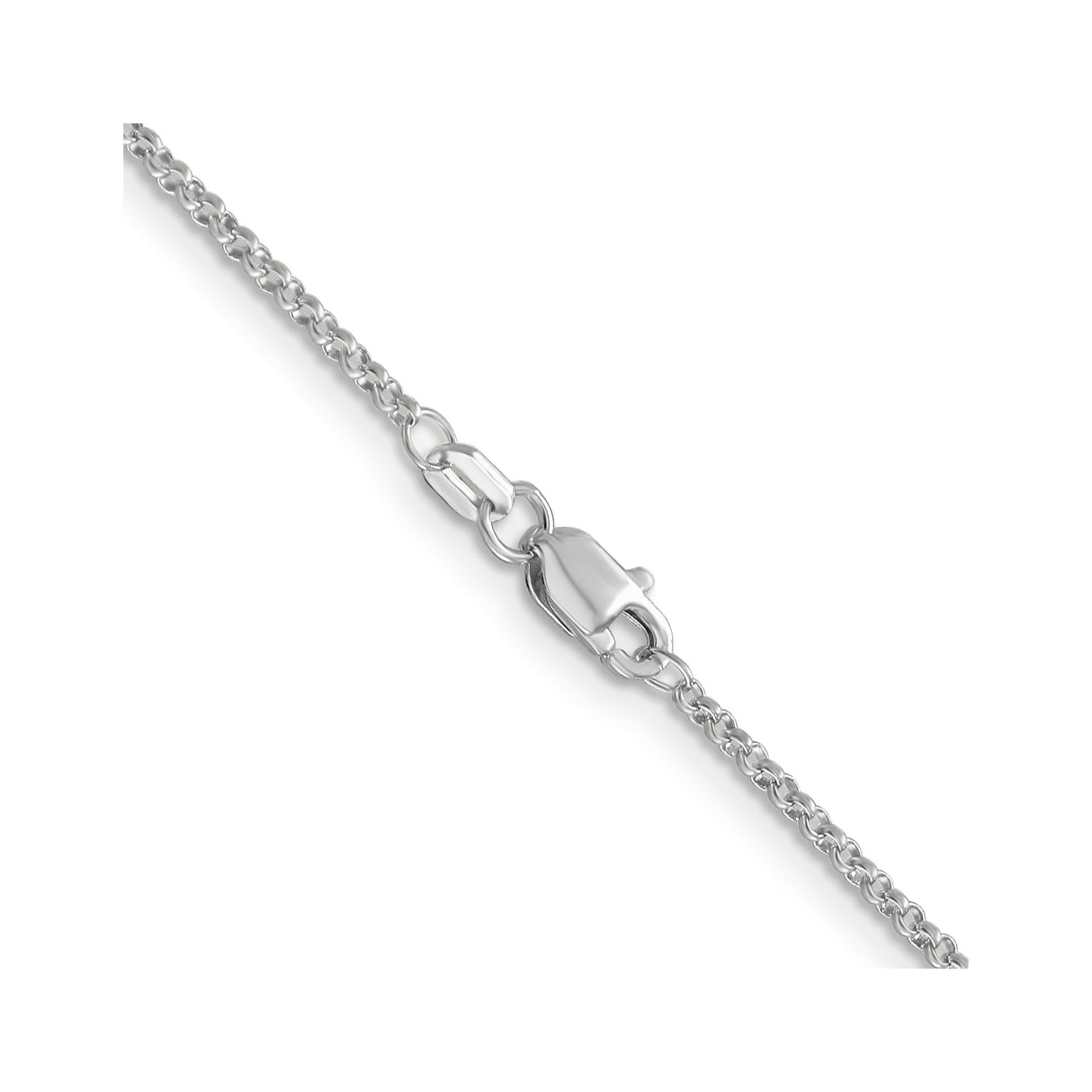 14K White Gold 1.55 mm Polished Chain Necklace, Solid alternate angle