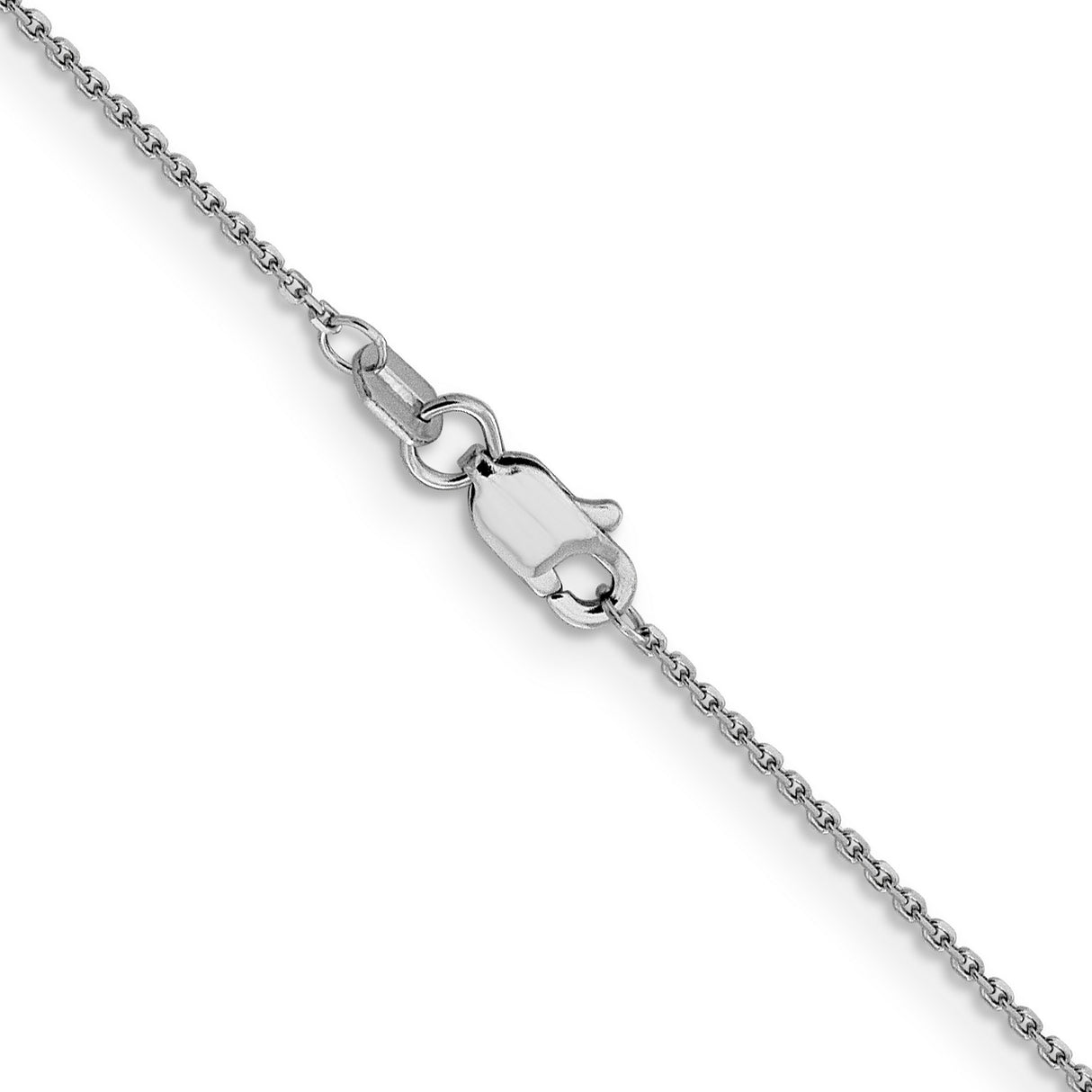14K White Gold 0.9 mm Polished Chain Necklace, Solid alternate angle