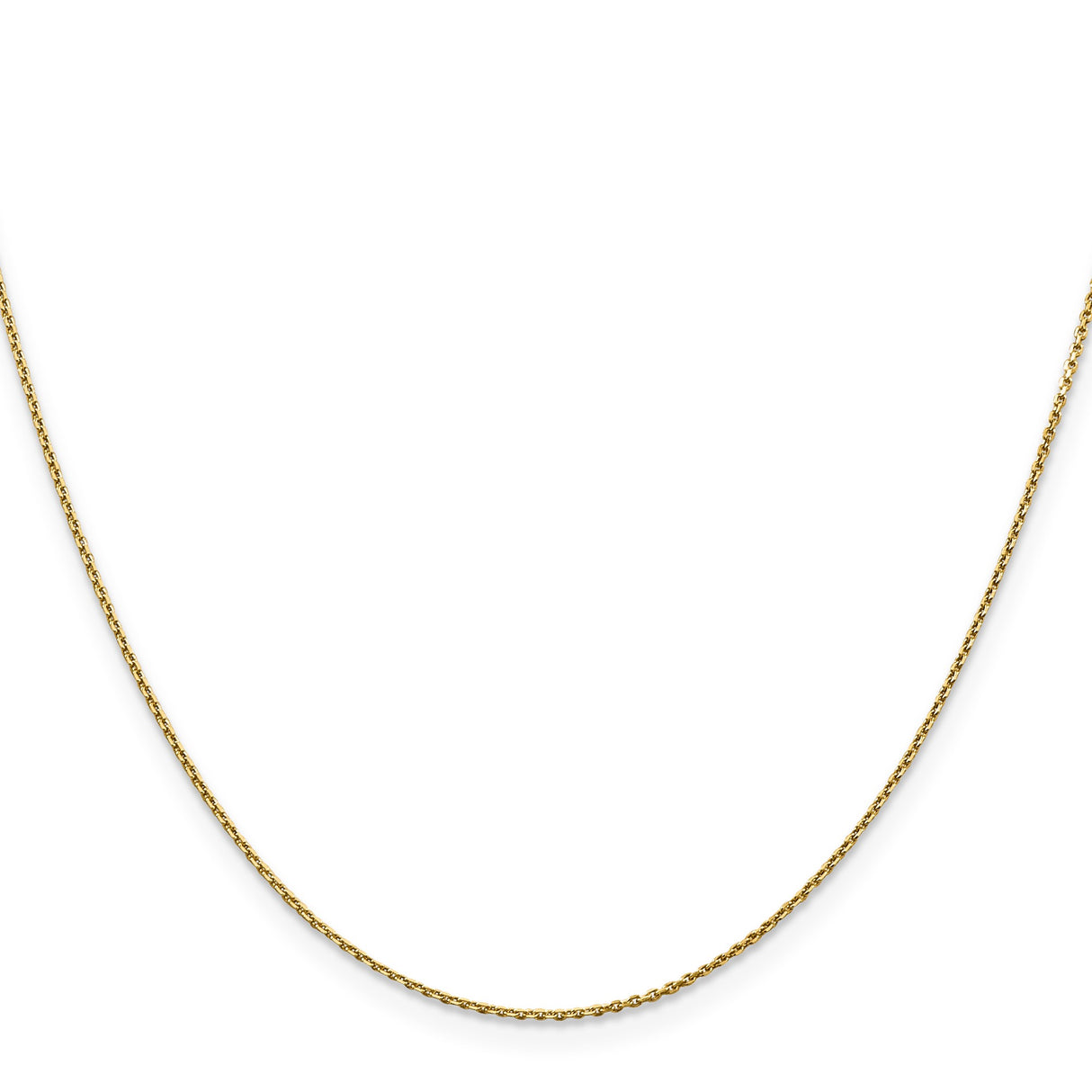 14K Yellow Gold 0.9 mm Polished Chain Necklace, Solid