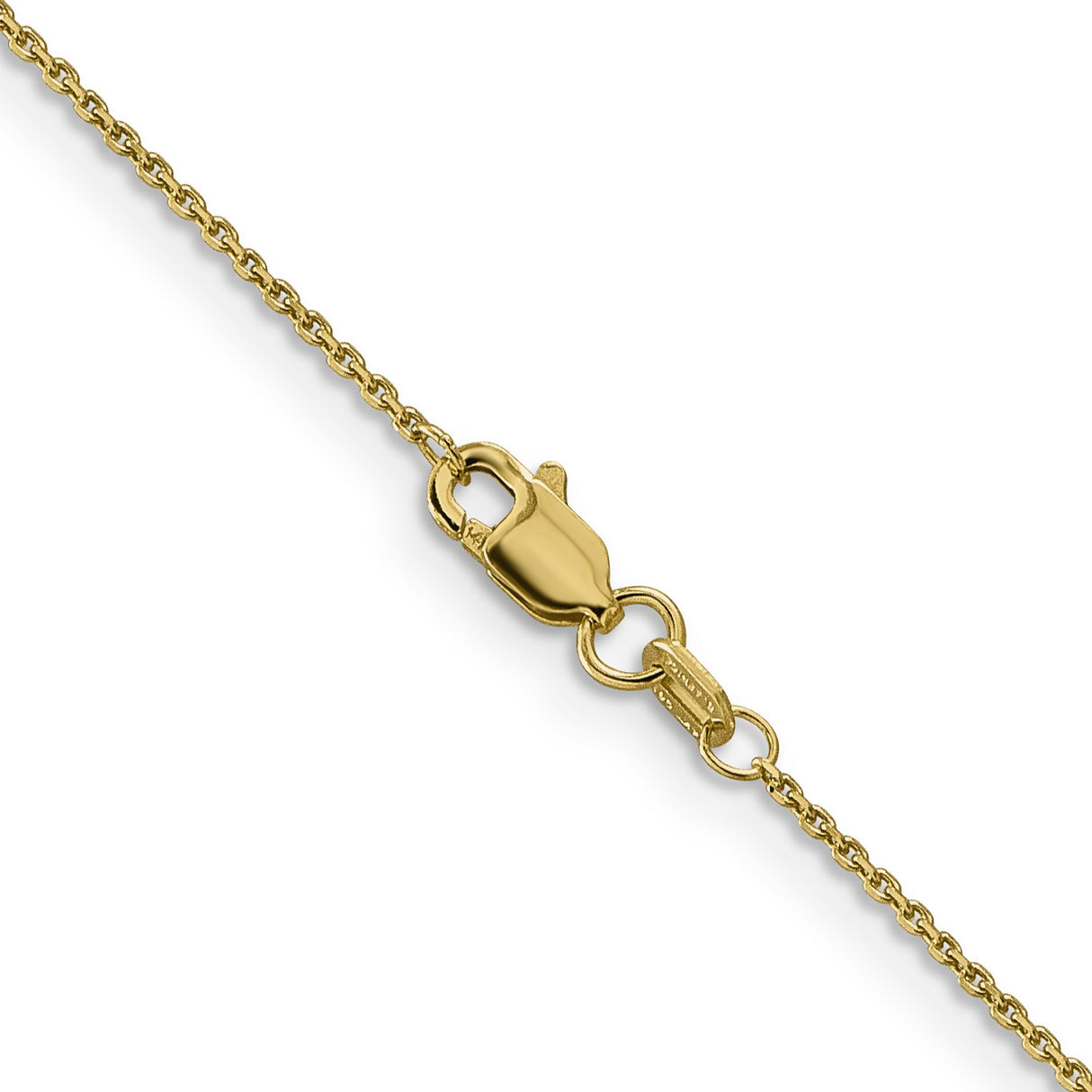 14K Yellow Gold 0.9 mm Polished Chain Necklace, Solid alternate angle