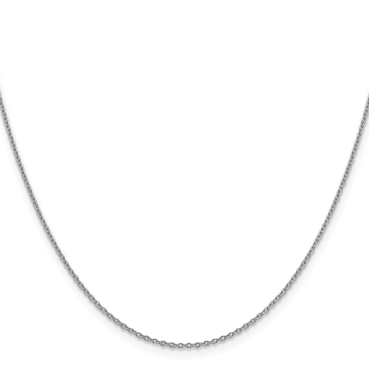 14K White Gold 1.4 mm Polished Chain Necklace, Solid