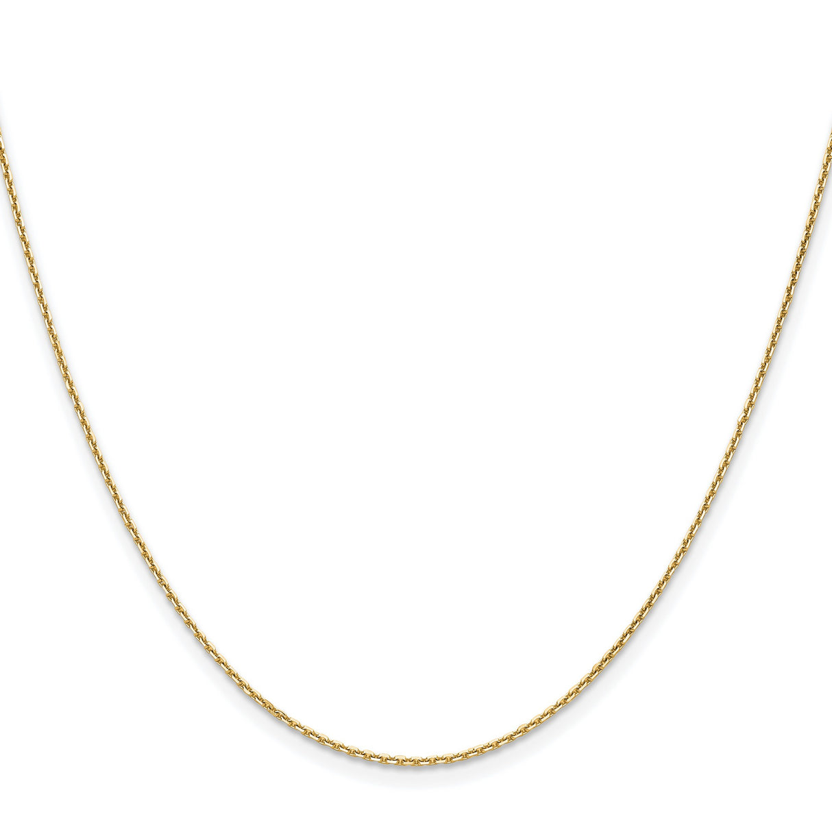 14K Yellow Gold 1.2 mm Polished Chain Necklace, Solid