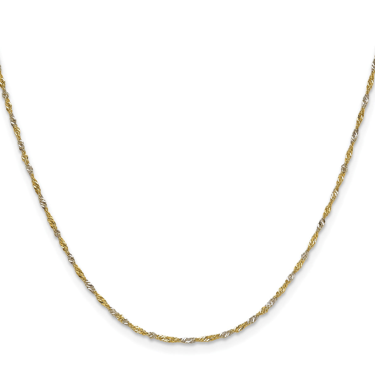 14K Yellow Gold 1.4 mm Singapore Chain Necklace, Polished