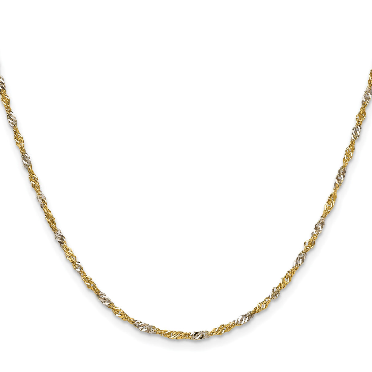 14K Yellow Gold 1.9 mm Singapore Chain Necklace, Polished