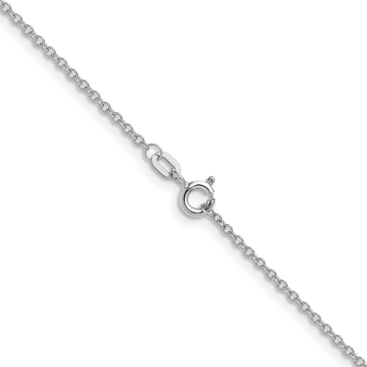 14K White Gold 1.5 mm Polished Chain Necklace, Solid alternate angle
