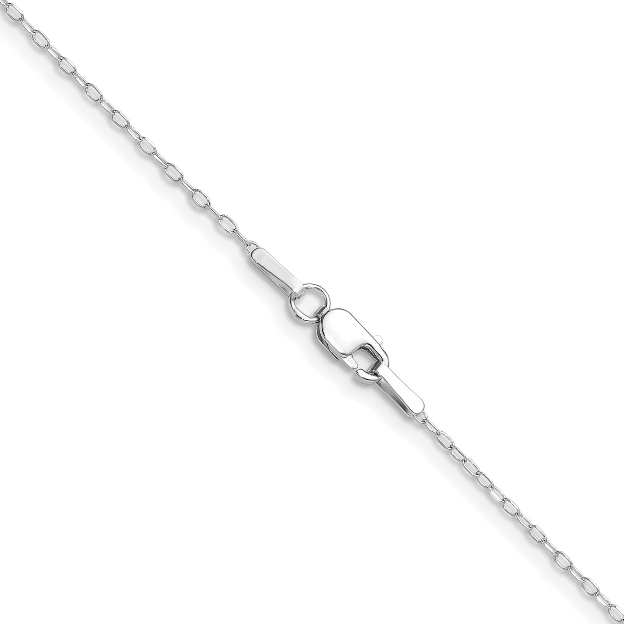 14K White Gold 0.8 mm Polished Chain Necklace, Solid alternate angle