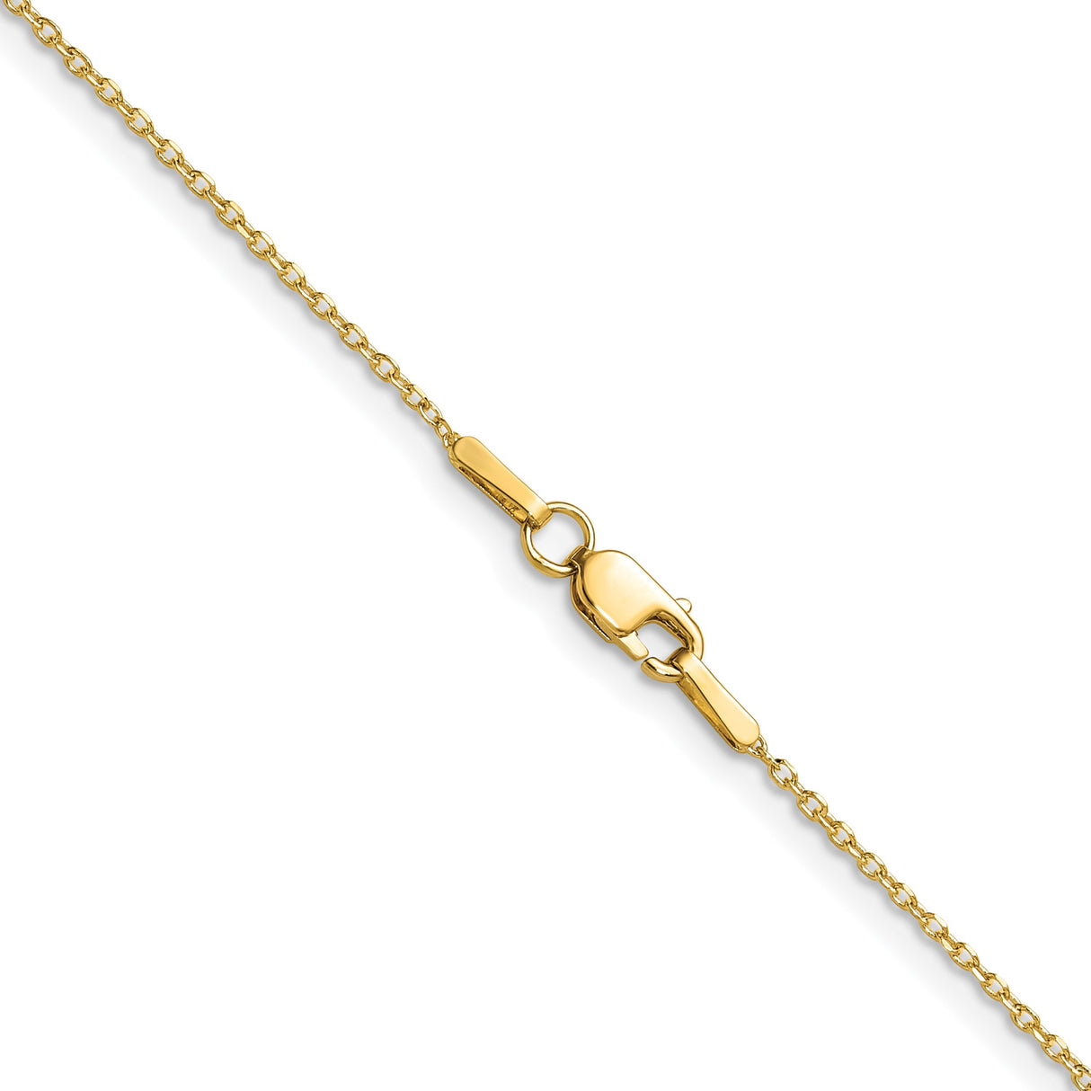 14K Yellow Gold 1 mm Polished Chain Necklace, Solid alternate angle
