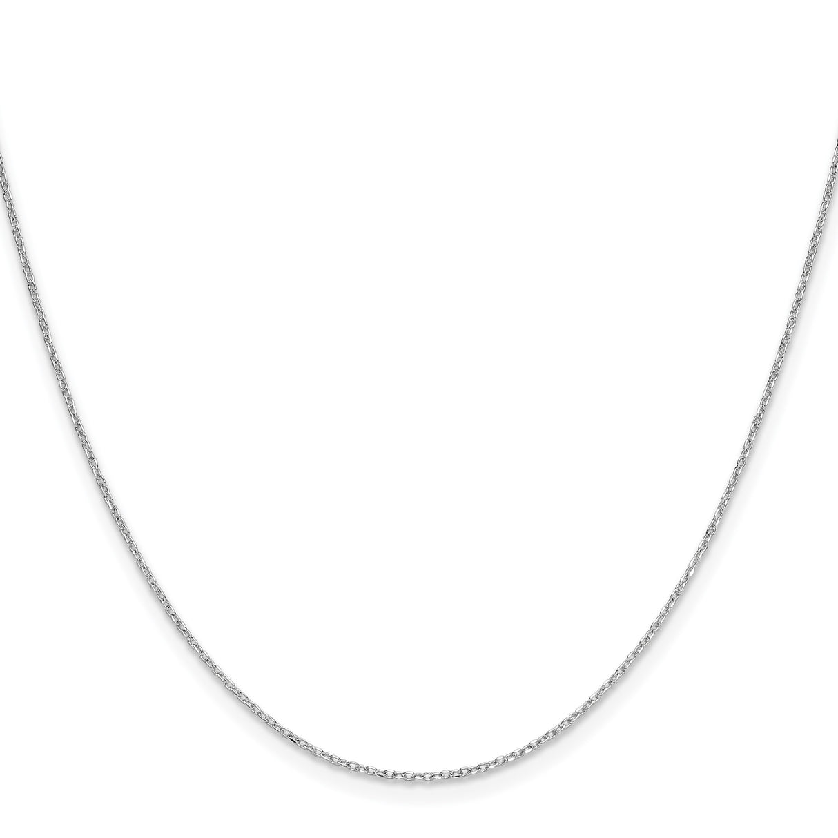 14K White Gold 1 mm Polished Chain Necklace, Solid
