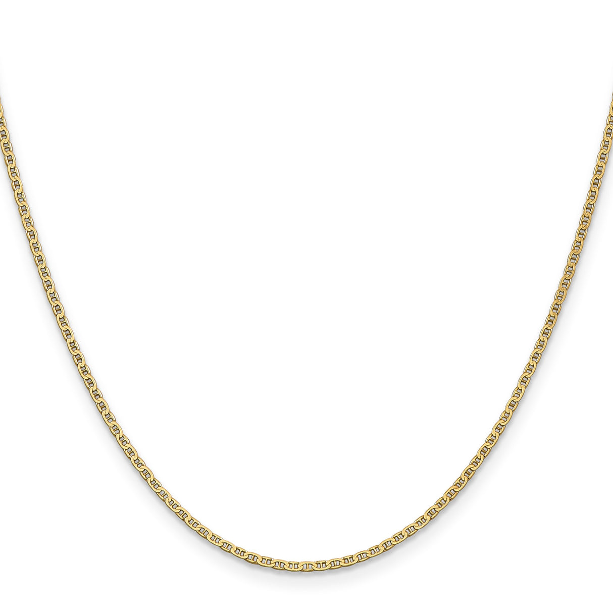 14K Yellow Gold 1.5 mm Polished Chain Necklace, Solid