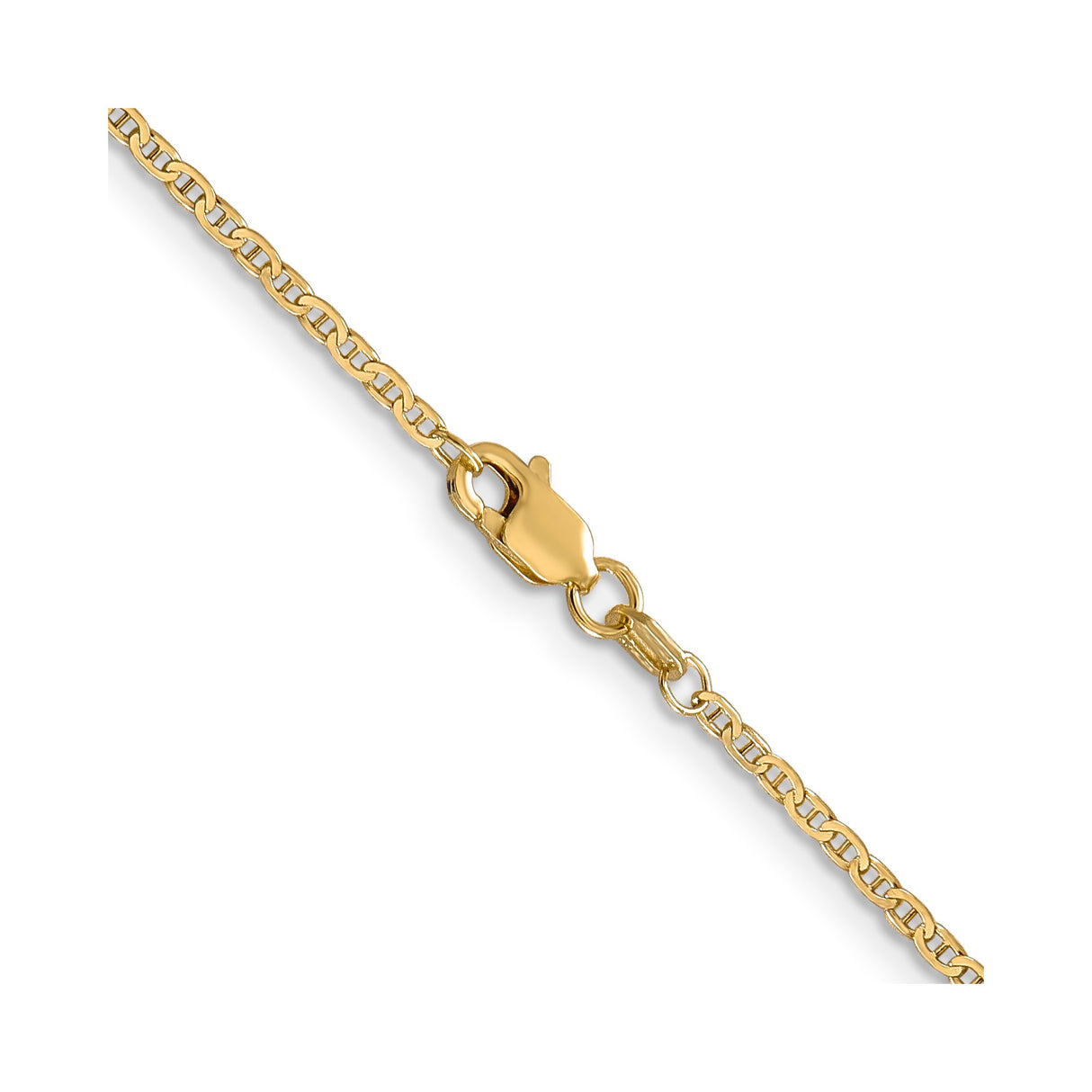 14K Yellow Gold 1.5 mm Polished Chain Necklace, Solid alternate angle