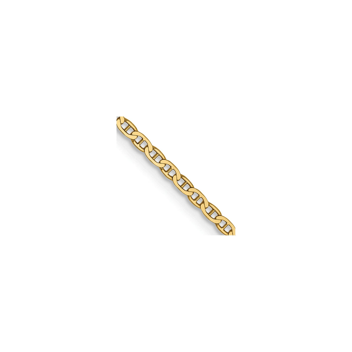 14K Yellow Gold 1.5 mm Polished Chain Necklace, Solid detail view