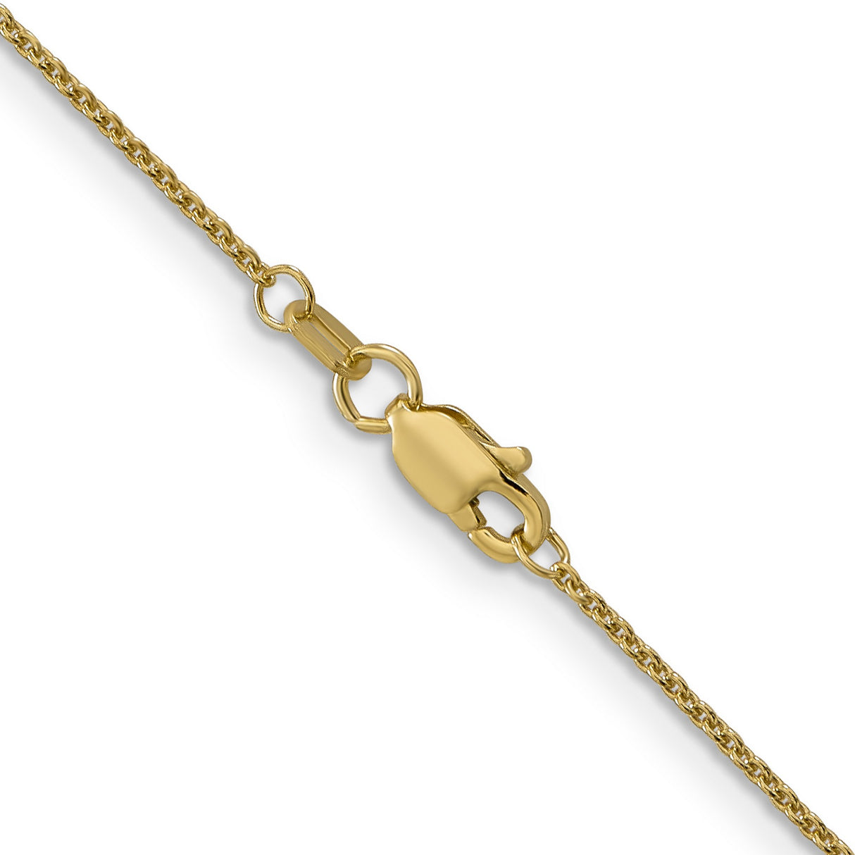 14K Yellow Gold 1 mm Polished Chain Necklace, Solid alternate angle