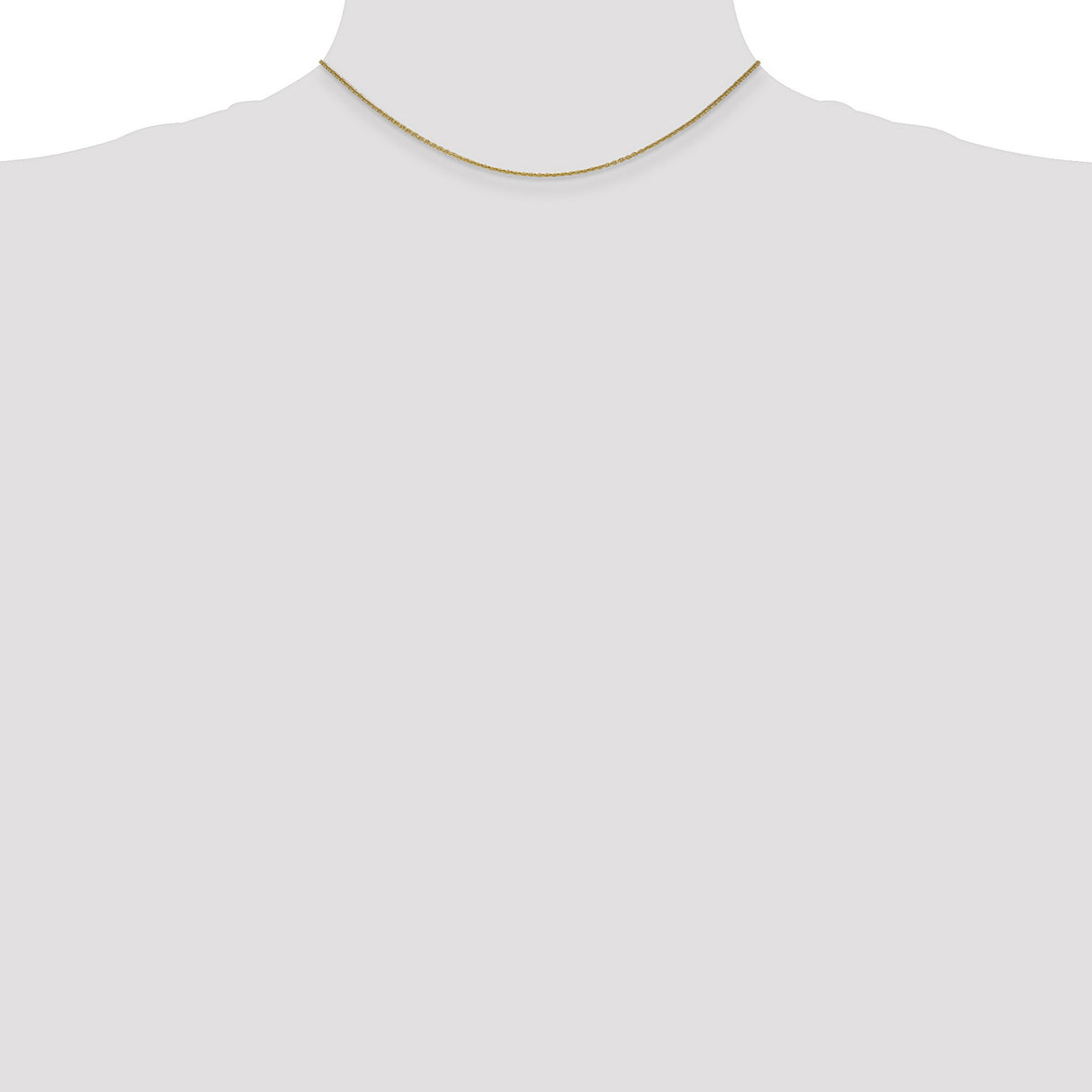 14K Yellow Gold 1 mm Polished Chain Necklace, Solid detail view
