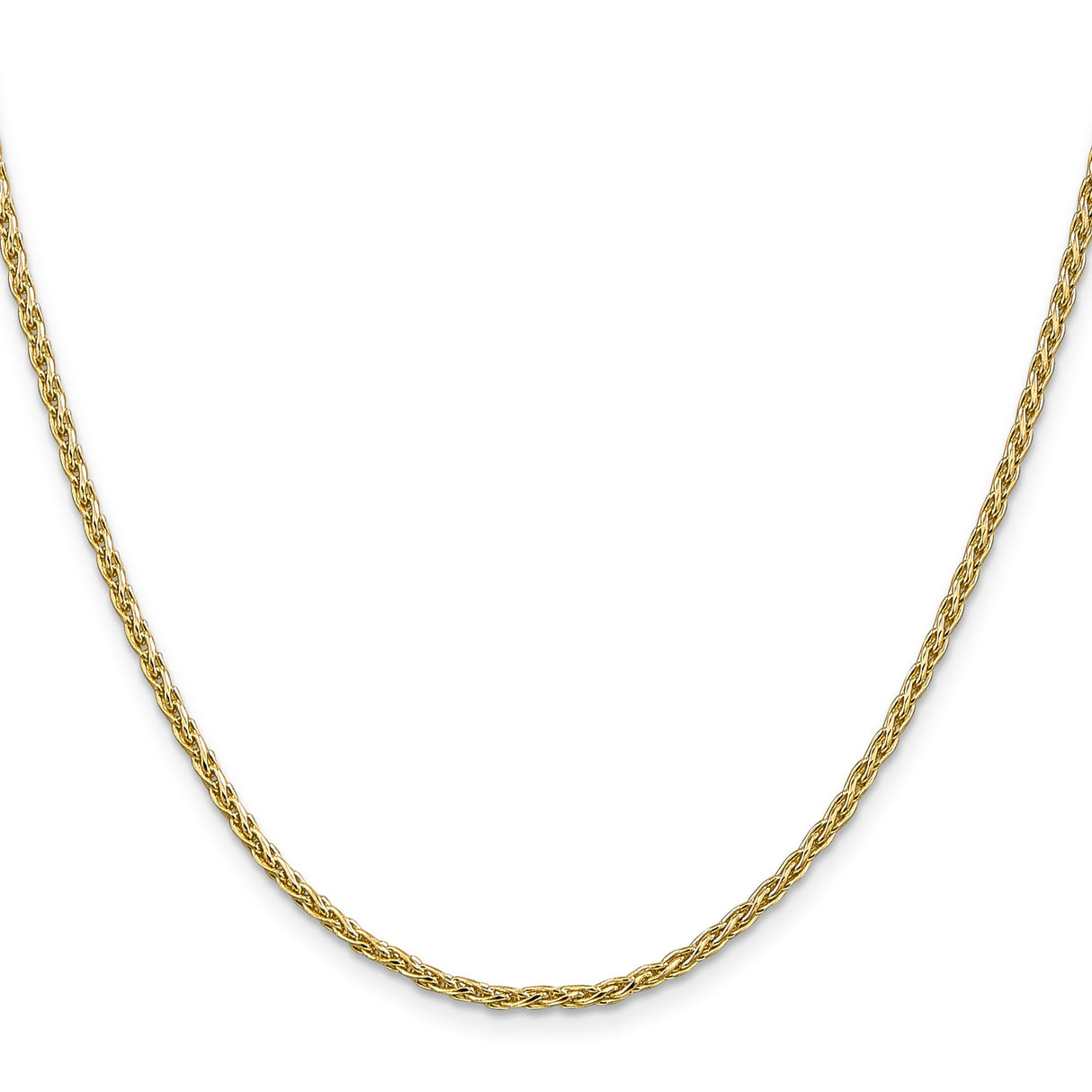 14K Yellow Gold 2.25 mm Polished Chain Necklace, Solid