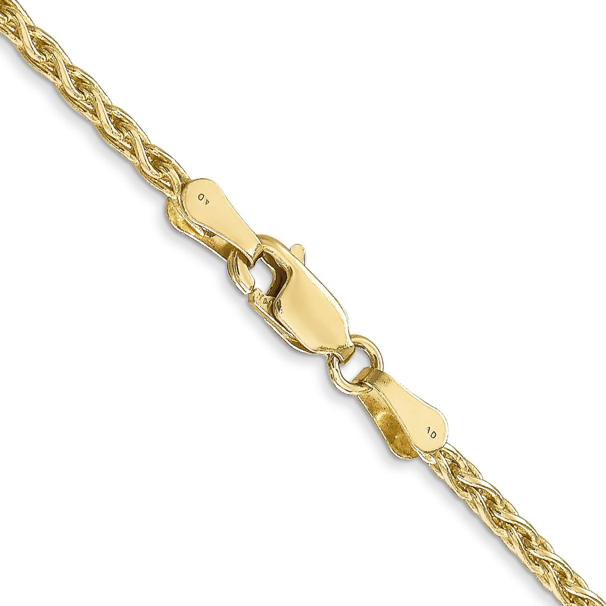 14K Yellow Gold 2.25 mm Polished Chain Necklace, Solid alternate angle