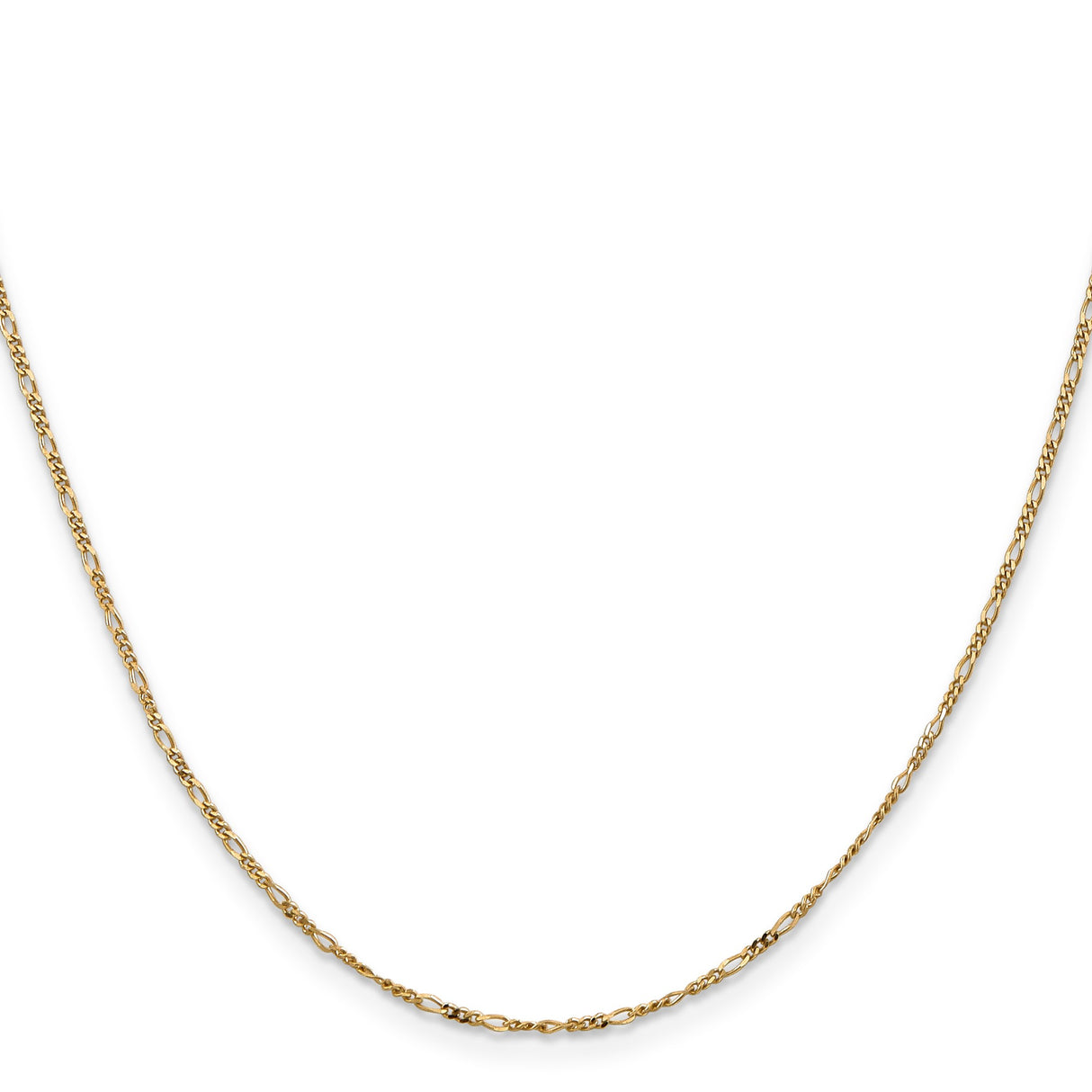 14K Yellow Gold 1.25 mm Figaro Chain Anklet, Polished