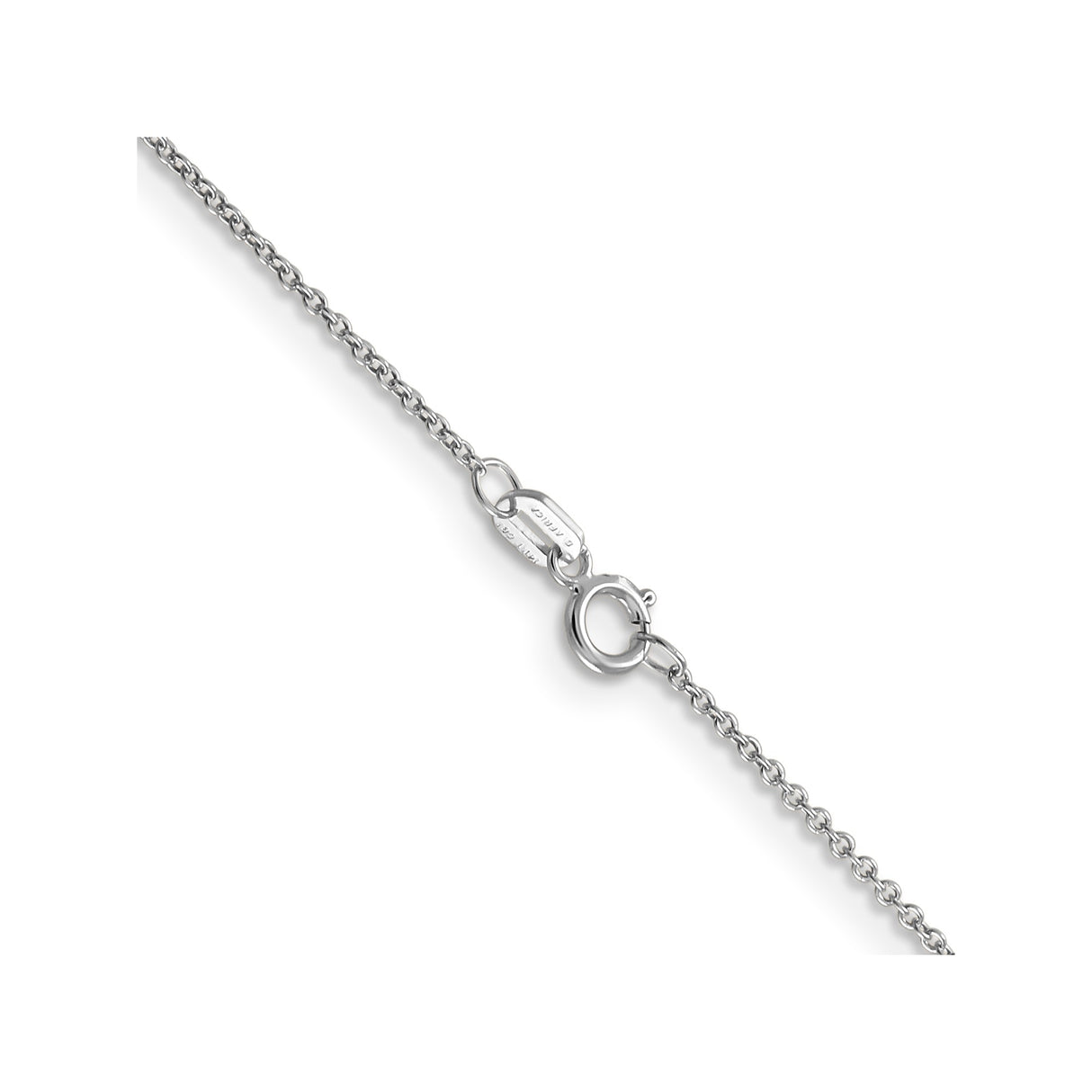 14K White Gold 0.9 mm Polished Chain Necklace, Solid alternate angle