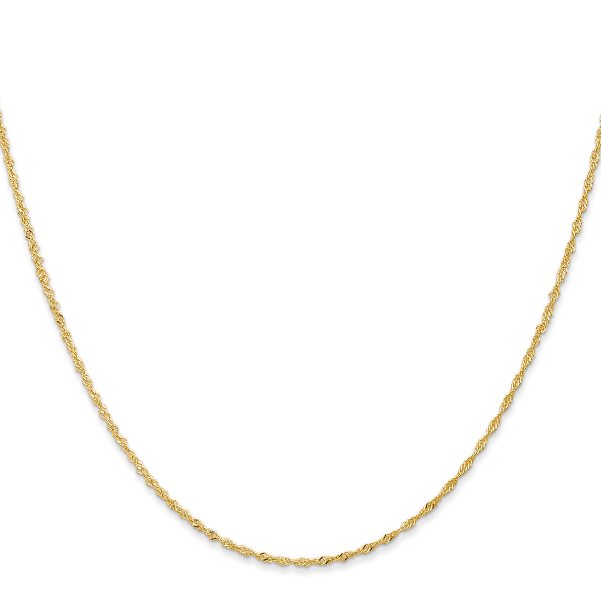 14K Yellow Gold 1.1 mm Singapore Chain Necklace, Polished