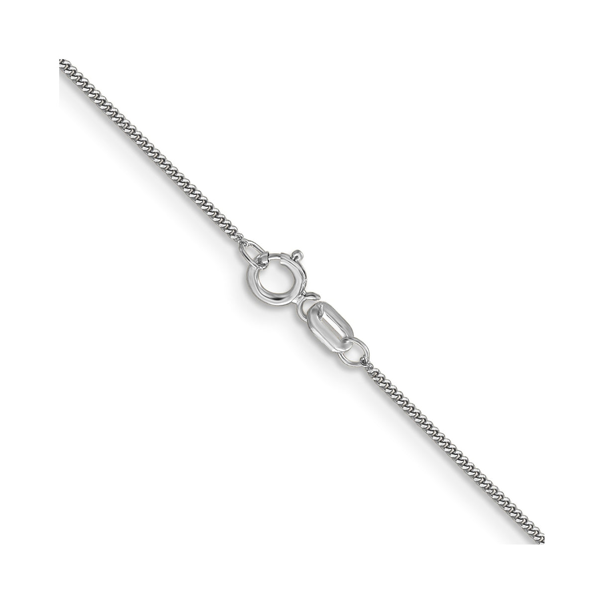 14K White Gold 0.9 mm Curb Chain Necklace, Polished alternate angle