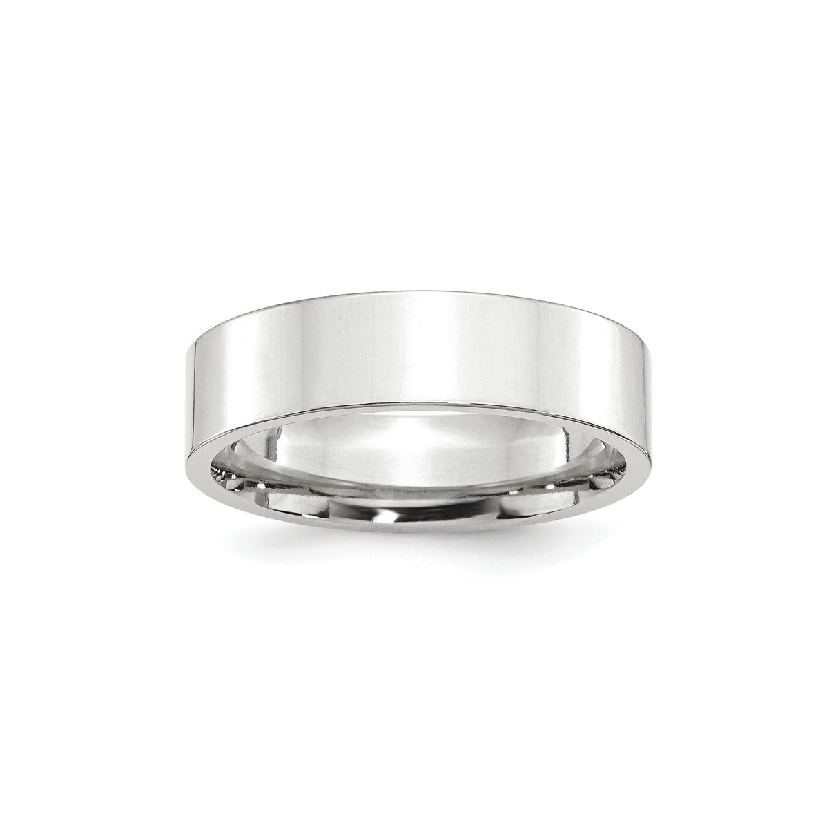 White Gold Flat wedding band ring