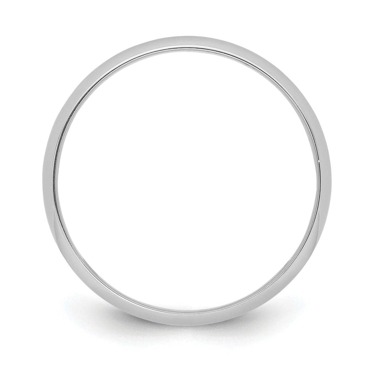 White Gold Domed, Comfort Fit wedding band ring alternate angle