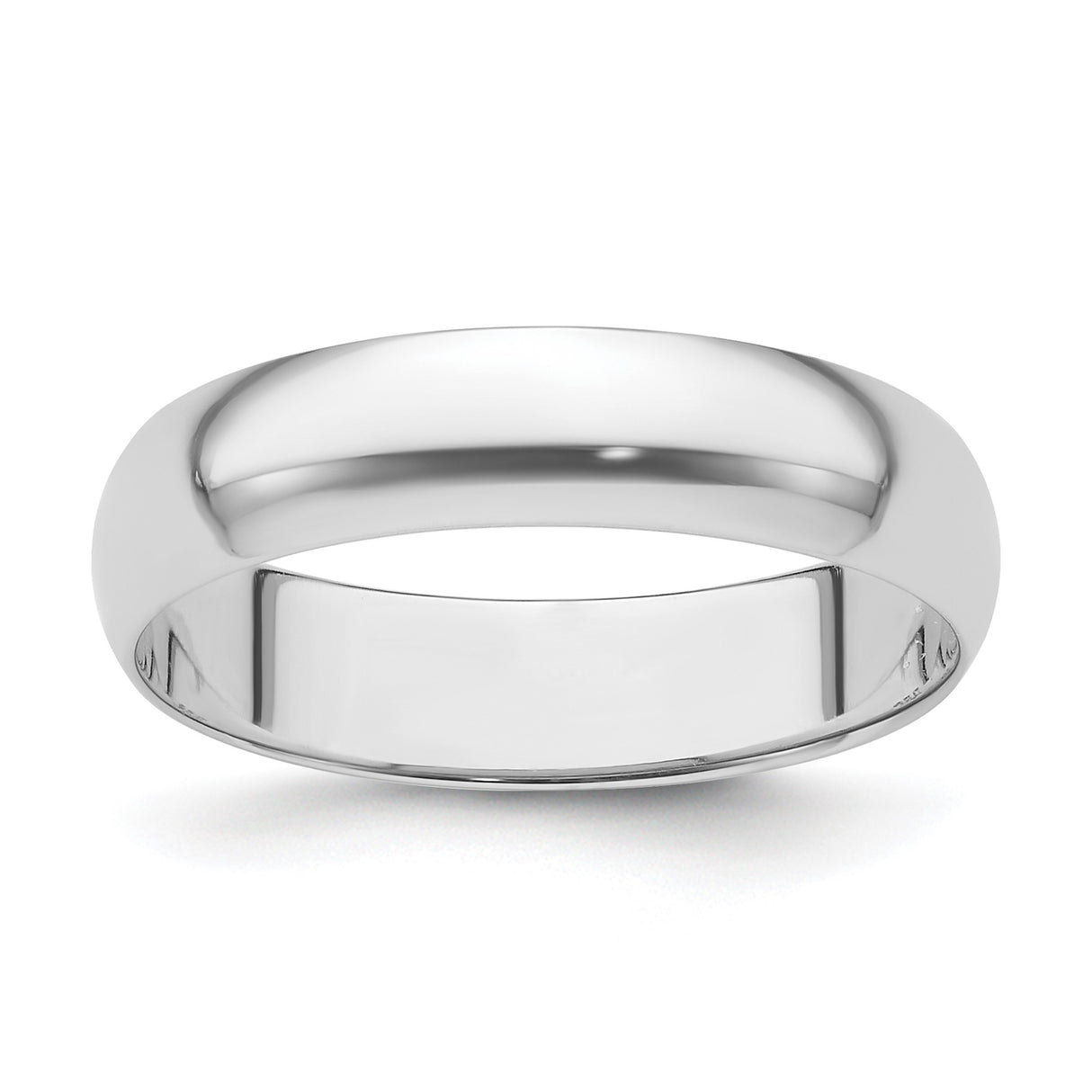 White Gold Domed, Comfort Fit wedding band ring